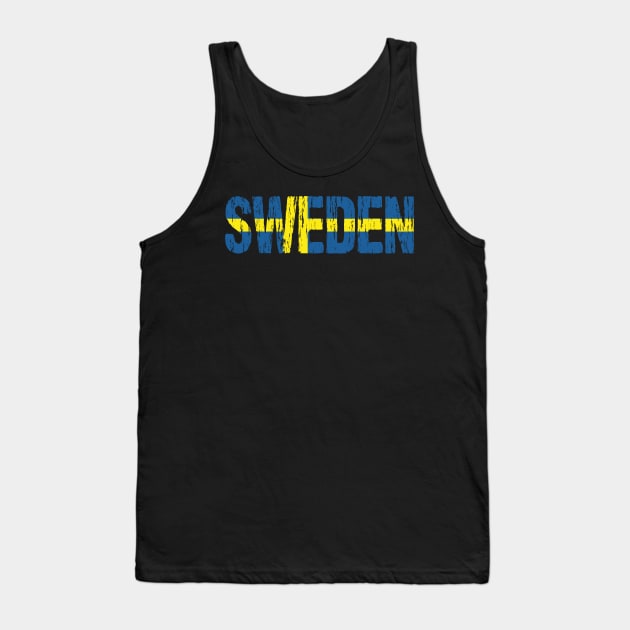 Sweden Flag Swedish Distressed Tank Top by Nirvanibex